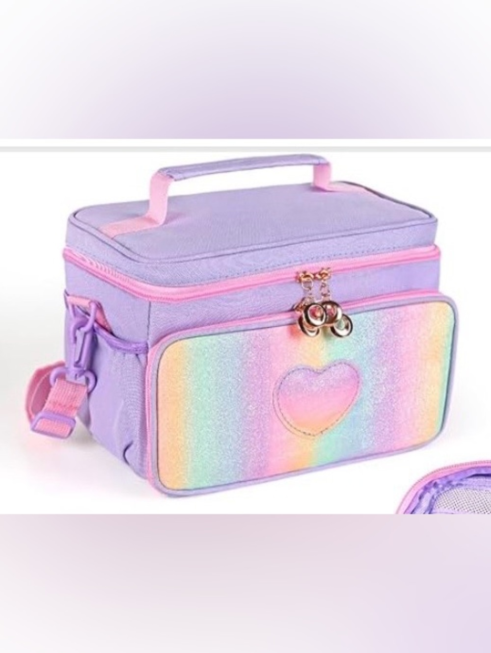 Lavender Heart Girls Cosmetic Bag